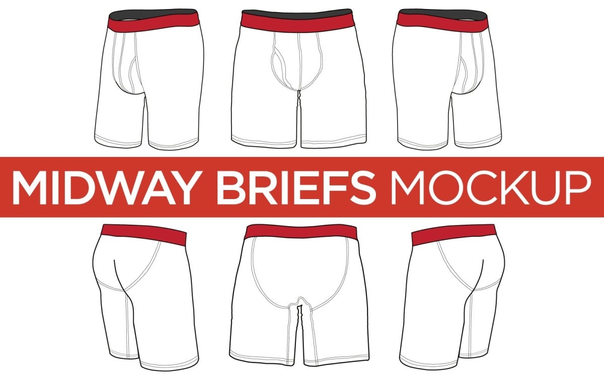 Download Midway Boxer Briefs Vector Template Product Mockup