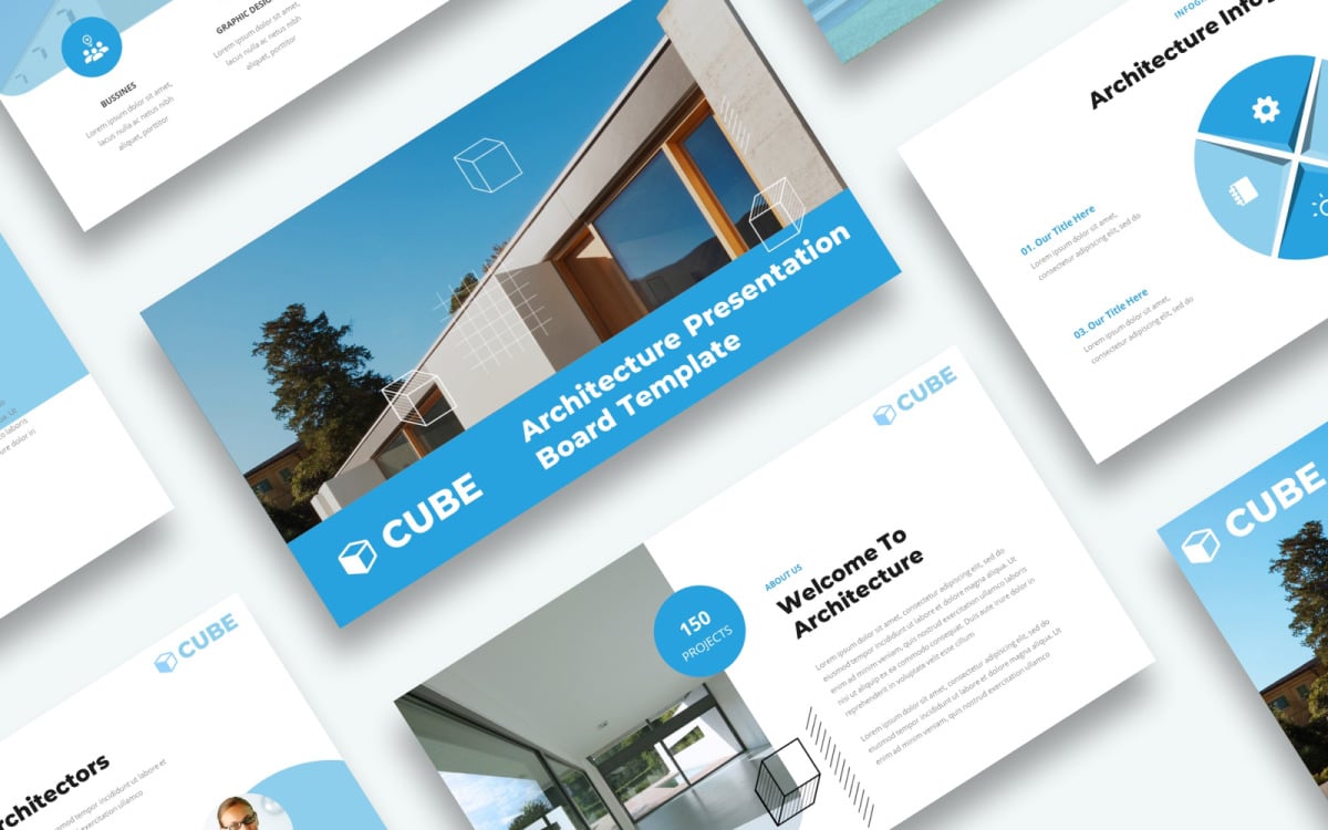 Шаблон PowerPoint Free Architecture Presentation Board