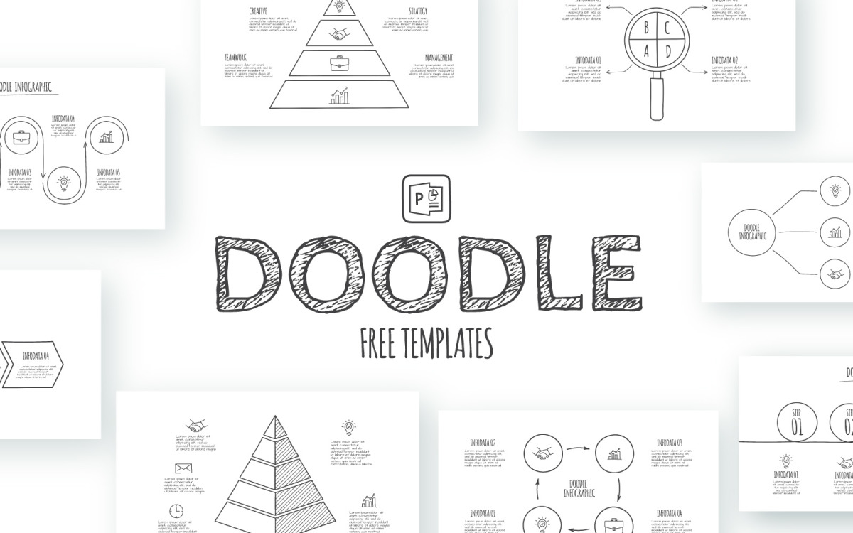 Free Doodle Animated Infographics PowerPoint template