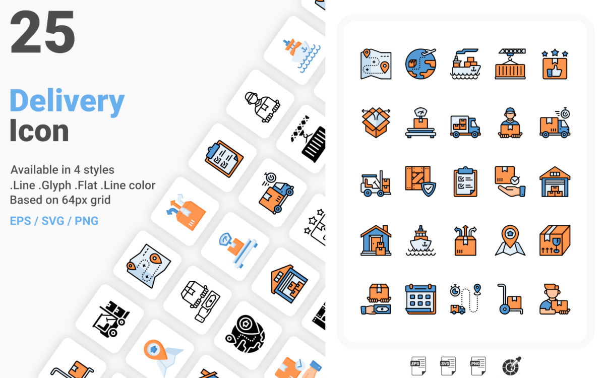 Delivery and Logistic Iconset #173632 - TemplateMonster