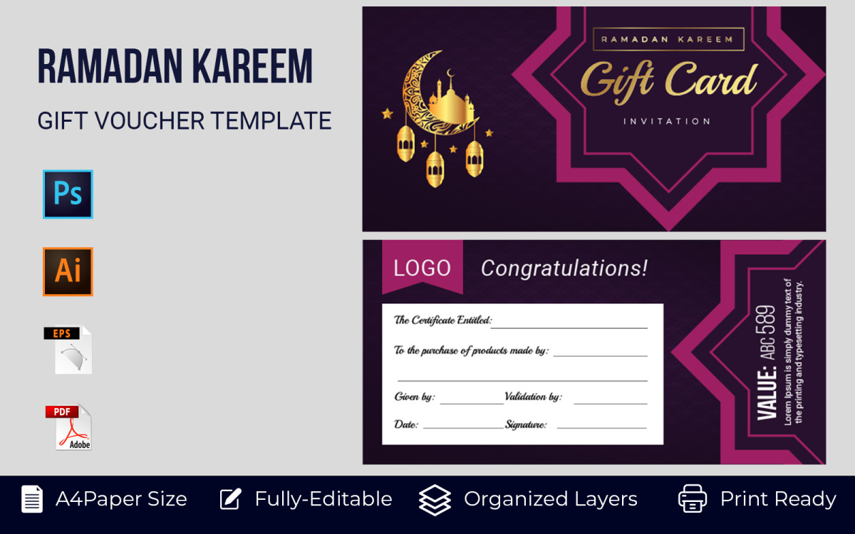 Elegant gift voucher or discount card template Vector Image