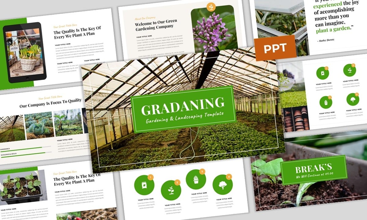 Gradaning Gardening & Landscaping PowerPoint Template