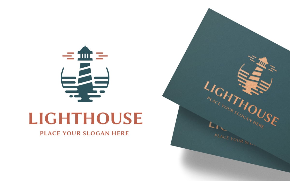 Lighthouse logo line art minimalist vector image (2043829)