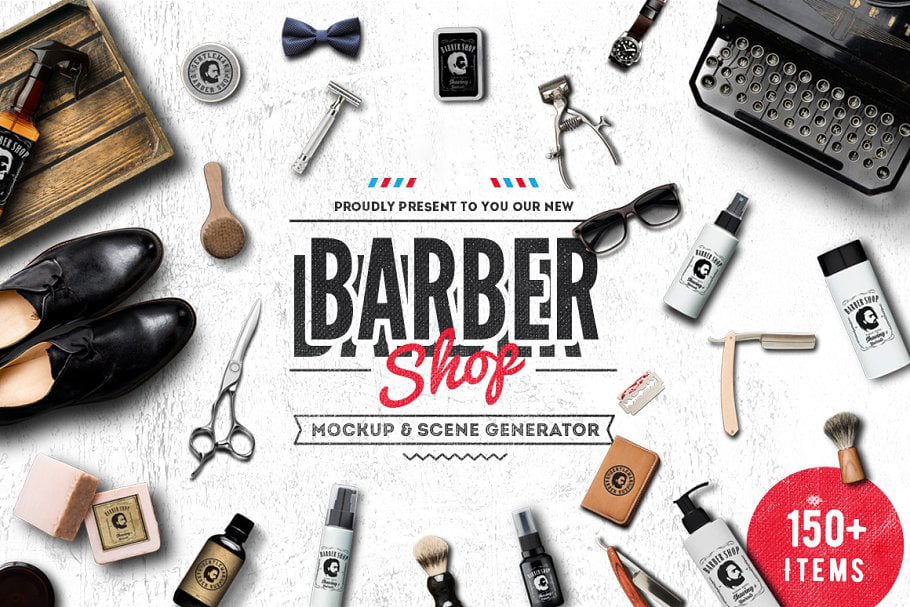 Download Barber Shop - Mockup Scene and Mockup Generator Product