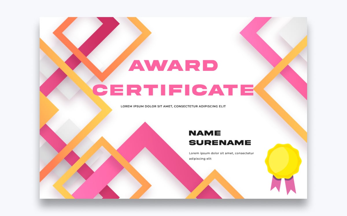 printable award certificate templates