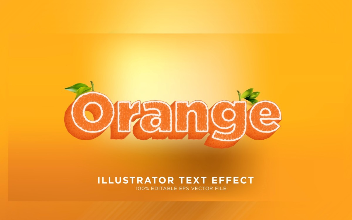 Orange Illustrator Text Effect Illustration Templatemonster