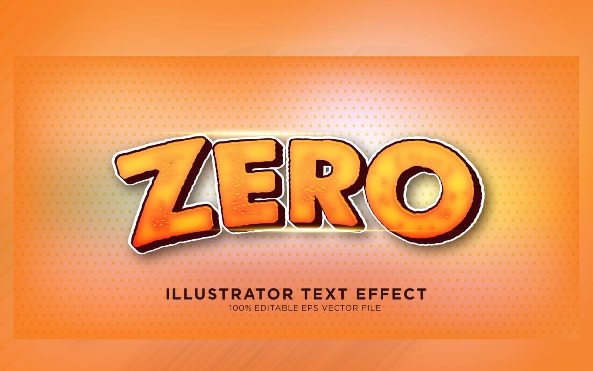 Zero Illustrator Text Effect Illustration - TemplateMonster