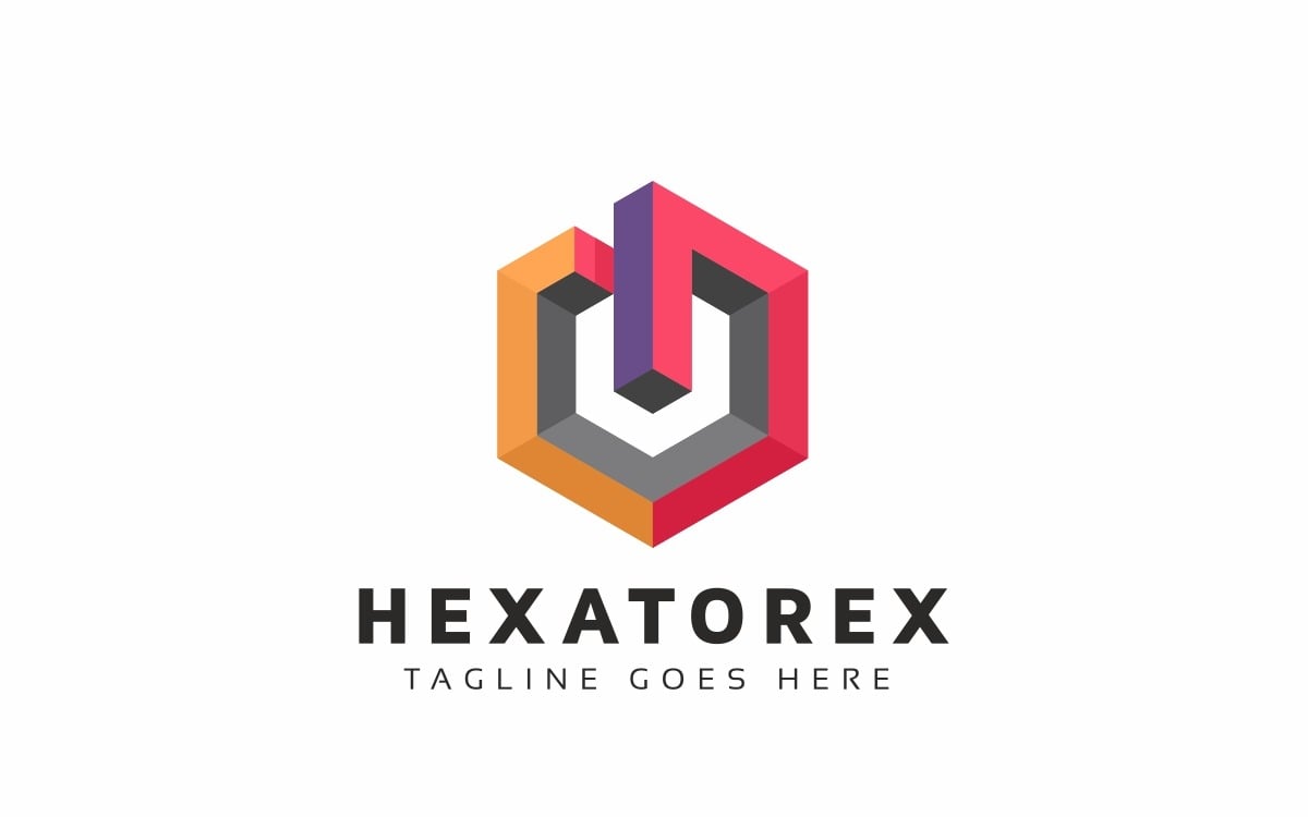 3d hexagon logo