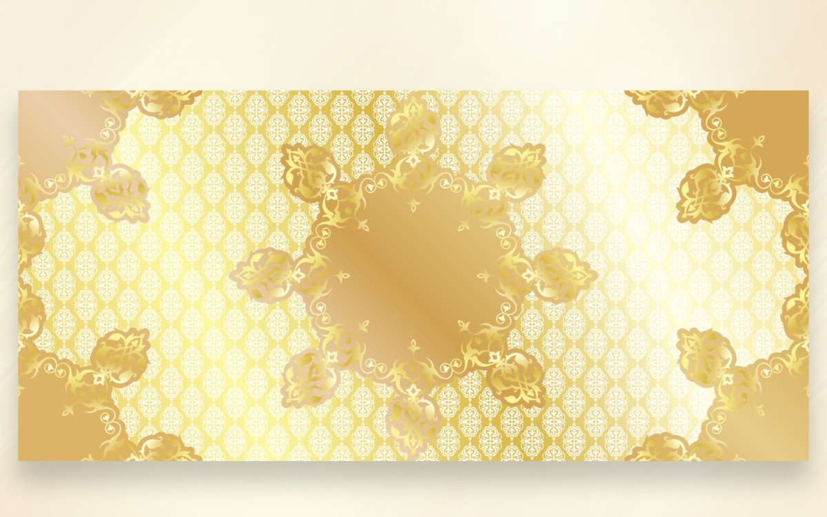 Ornament Pattern Golden And Whit Background - TemplateMonster