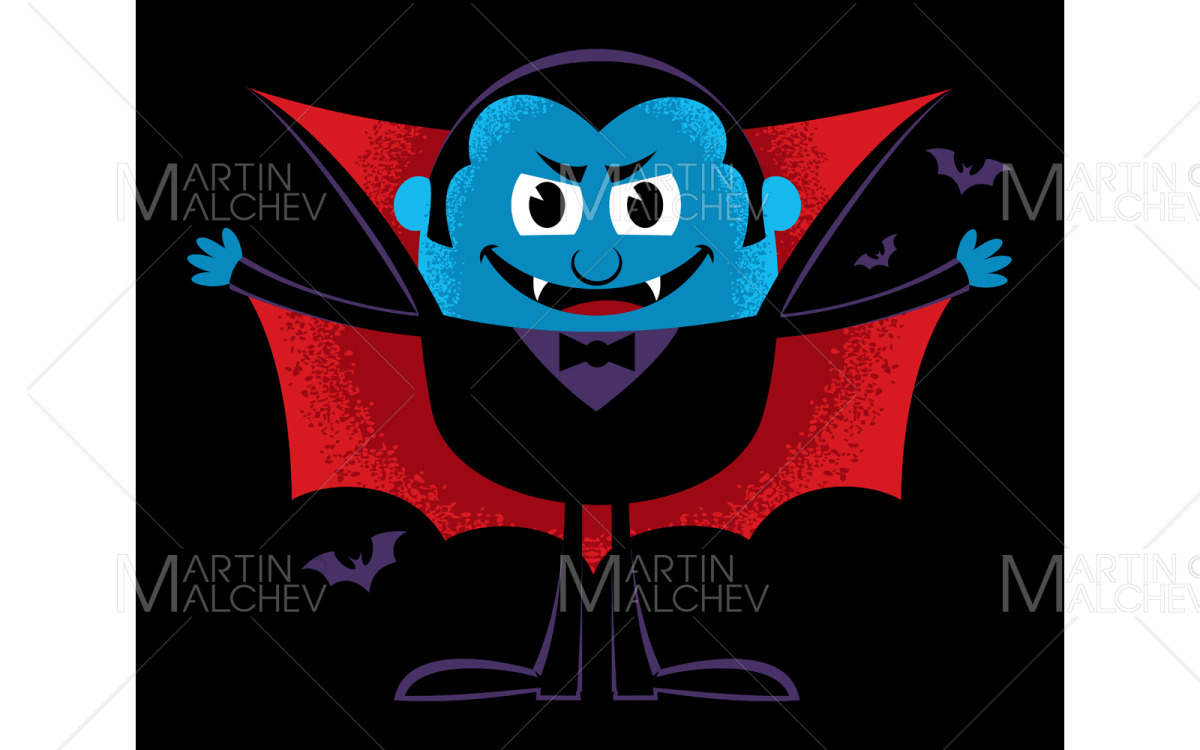 Vampiro de dibujos animados en la ilustración de Vector negro