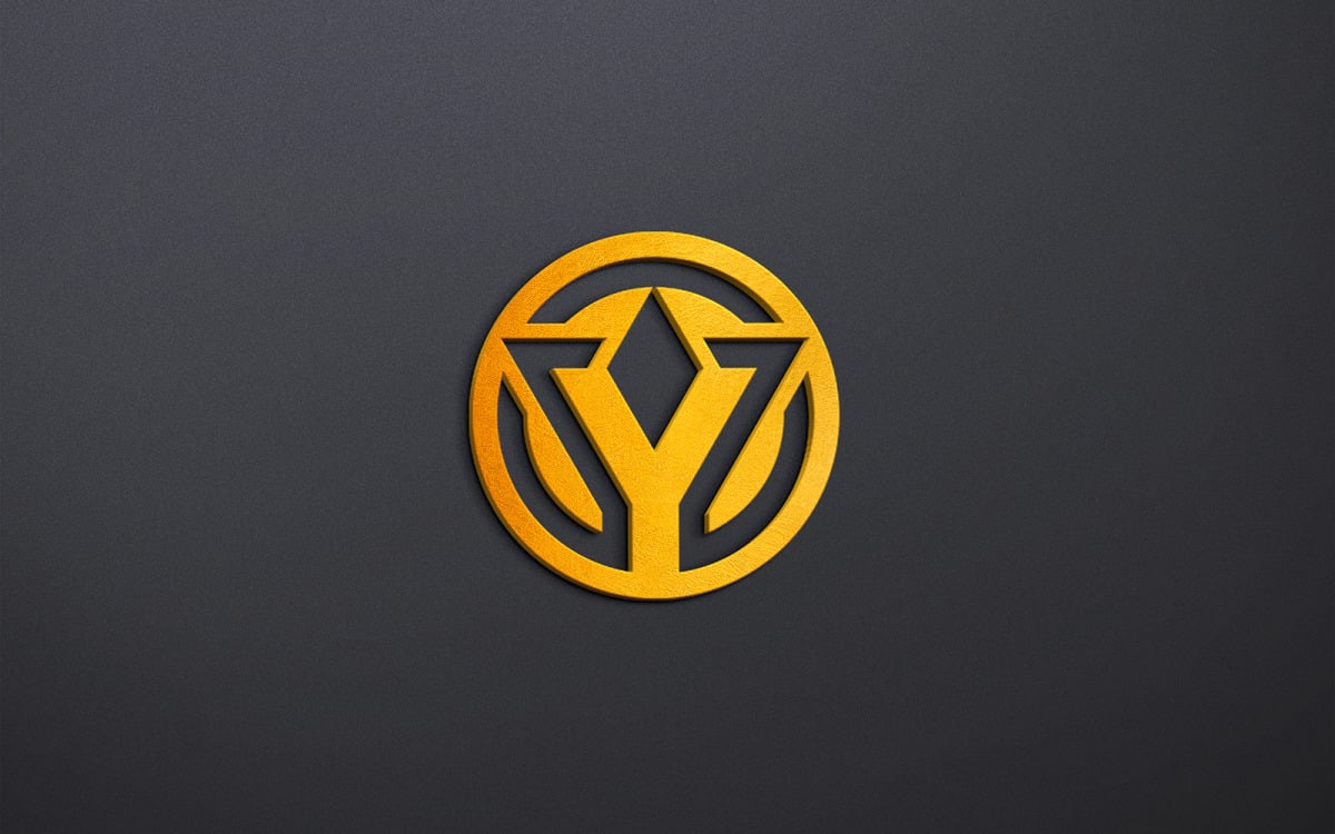Download 3d Gold Logo Mockup Design On Black Wall Product Mockup