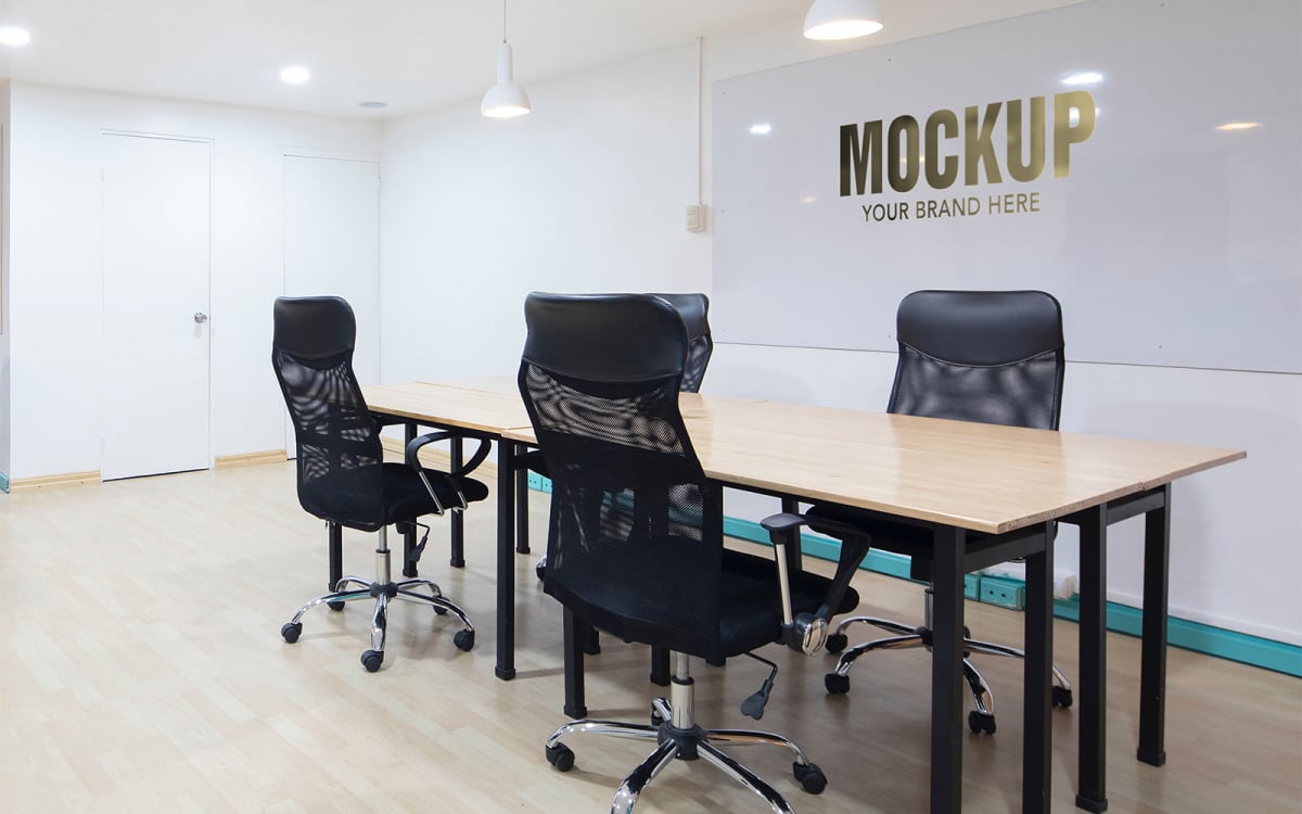 Logo Mockup Office Wall Meeting Room Product Mockup