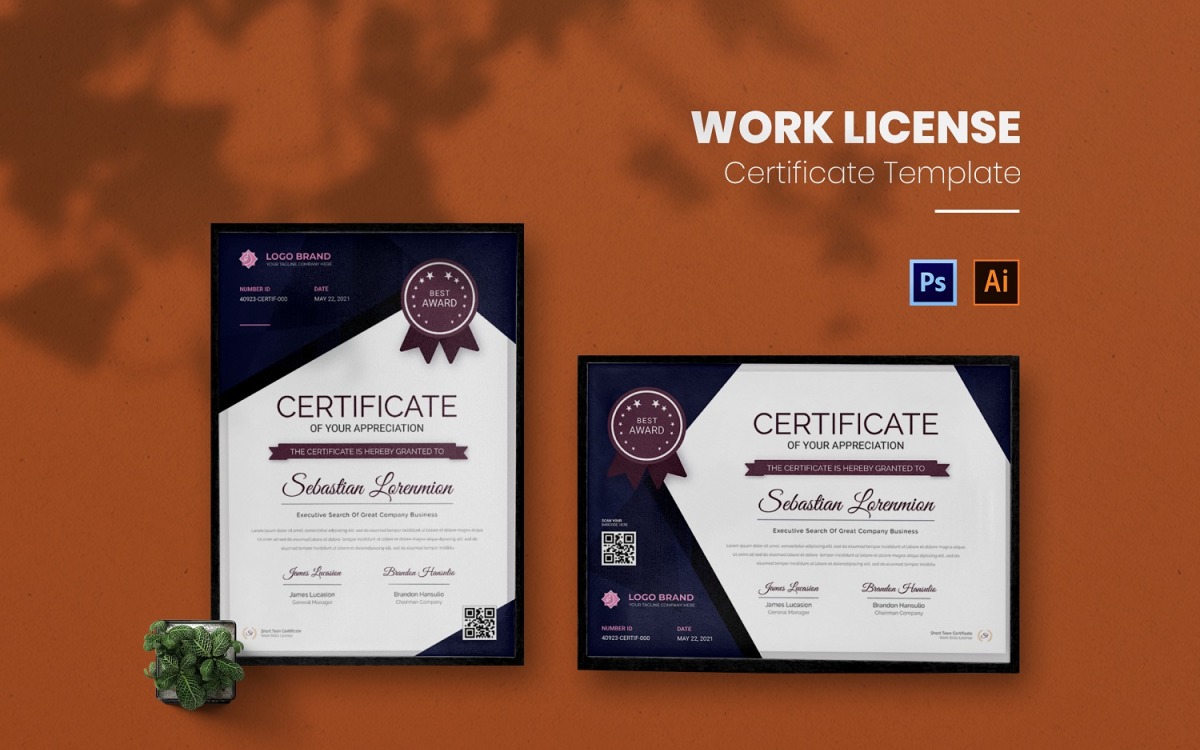 Work License Certificate Template Pertaining To Certificate Of License Template