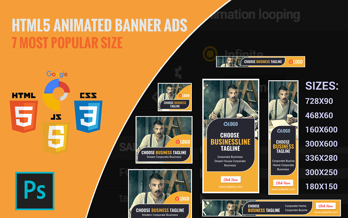 Business HTML5 Animated Banner Ads Templates