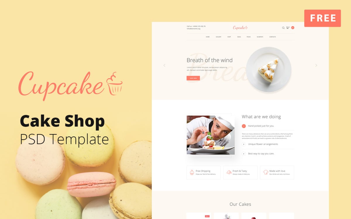 One Pages Template – Bakery & Cake Website - UI Creative