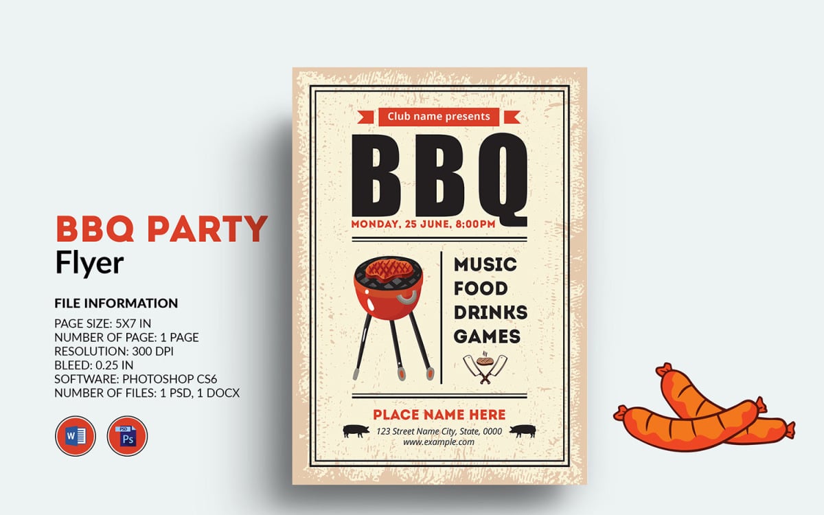 Barbecue q Party Flyer Corporate Identity Template