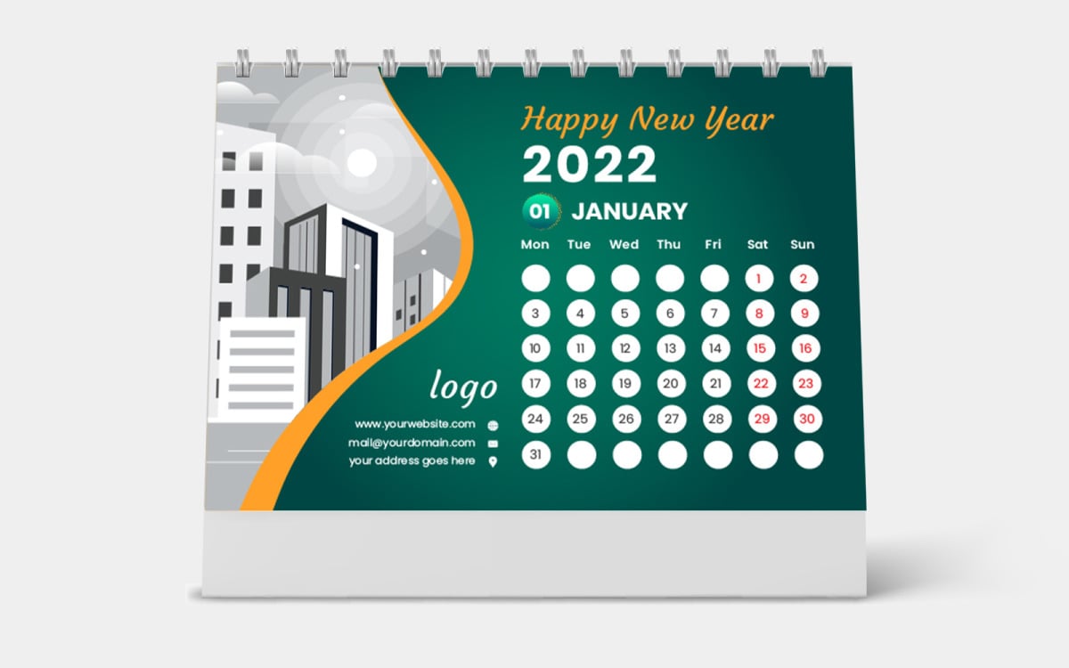 Set Of 12 Months Table Calendar 2022 Templatemonster. 