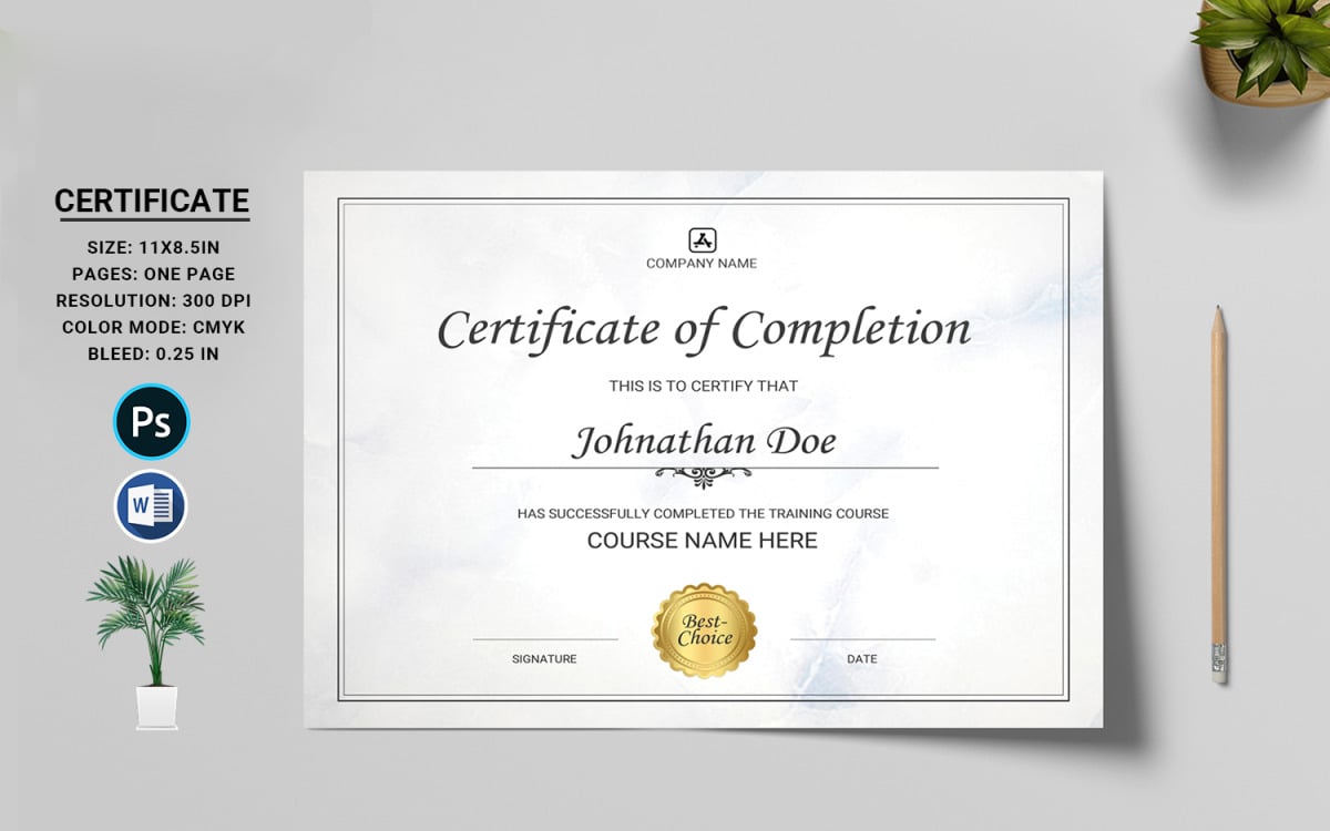 Johnathan Completion Certificate Template Inside Mock Certificate Template