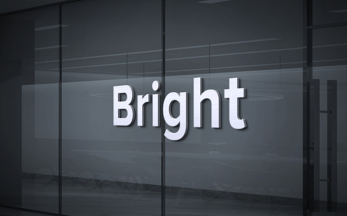 Metallic Logo Mockup in Glass Wall 187047 TemplateMonster