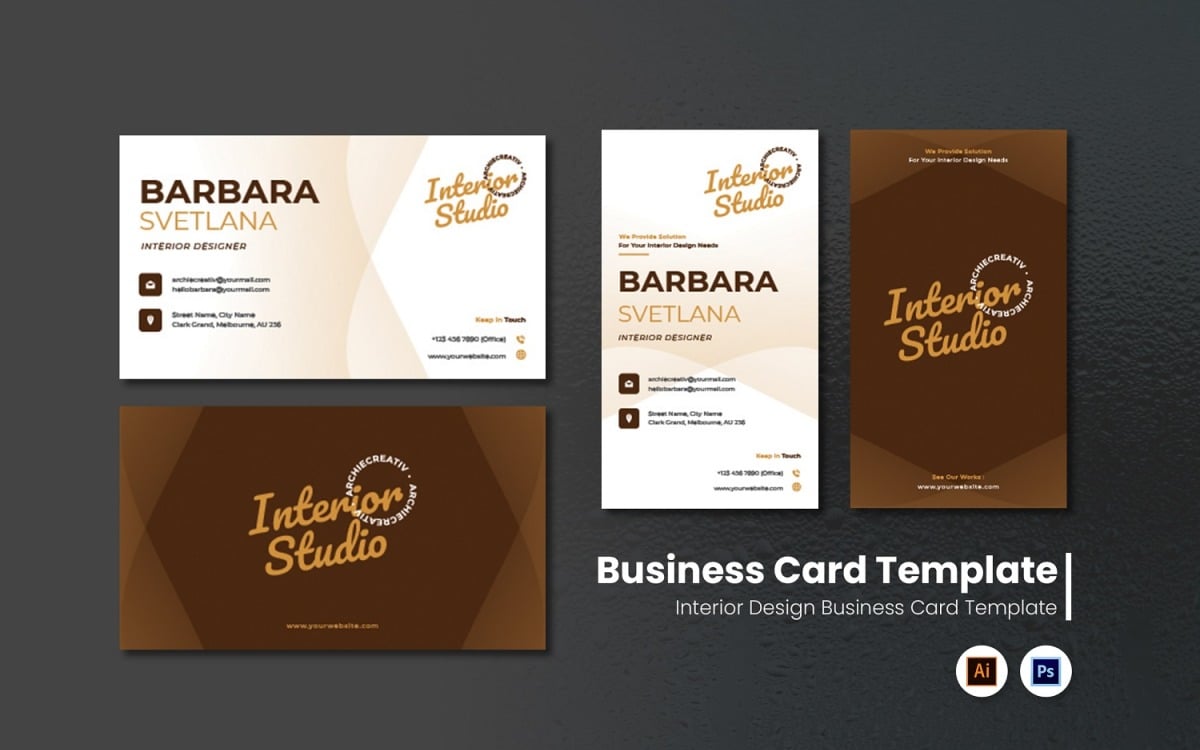 Interior Design Studio Business Card - TemplateMonster