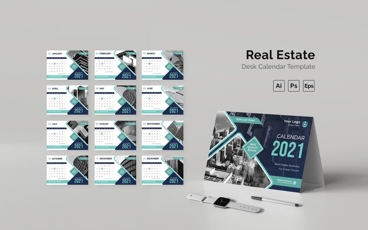 Real Estate Desk Calendar 188272 TemplateMonster