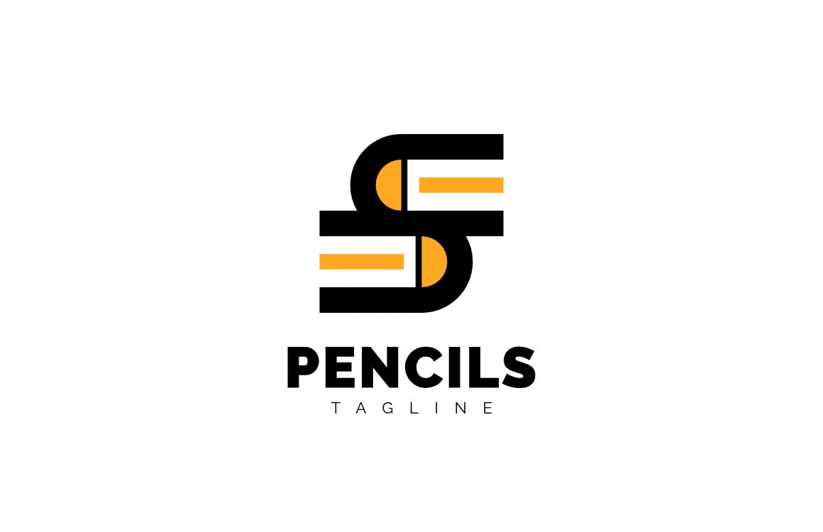 Pencil icon company logo minimal design Royalty Free Vector