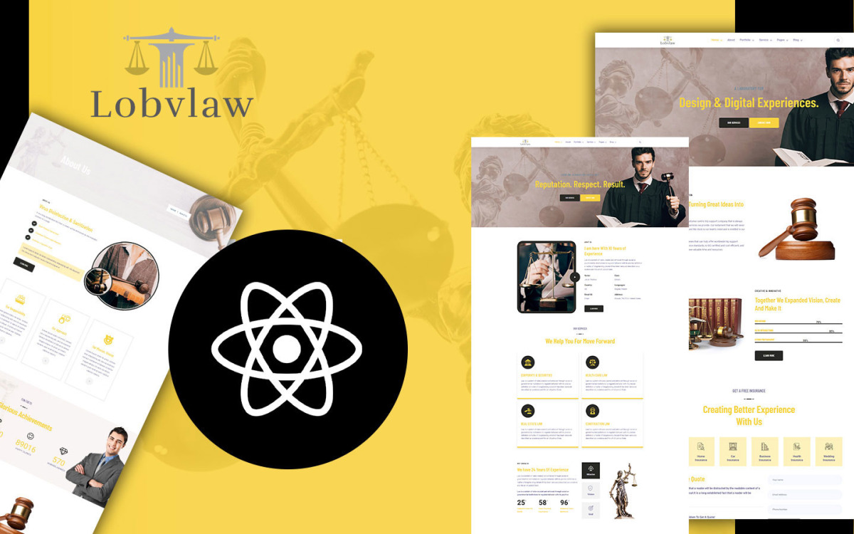 Lobylaw Anwalt Und Rechtsanwalt React Js Website Vorlage