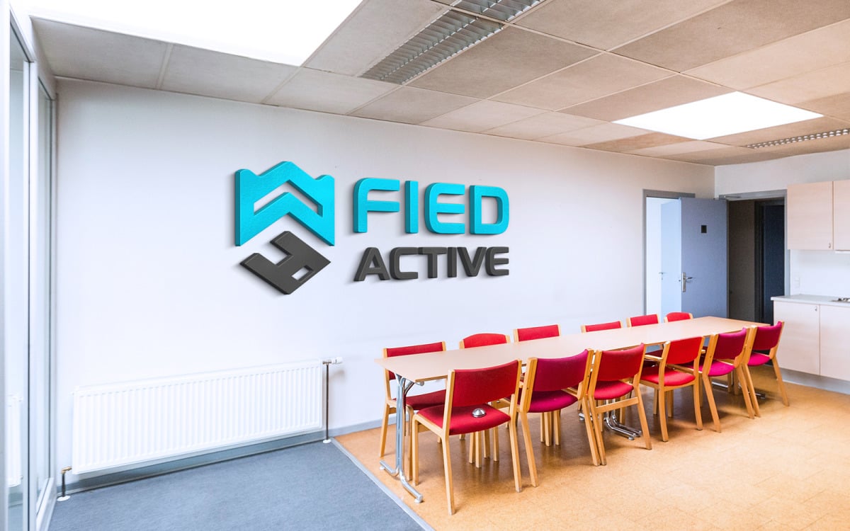 Logo Mockup 3D Sign Office Wall Meeting Room Presentation