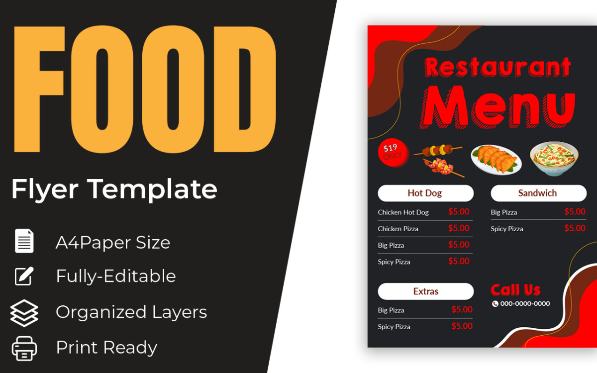 restaurant poster design template