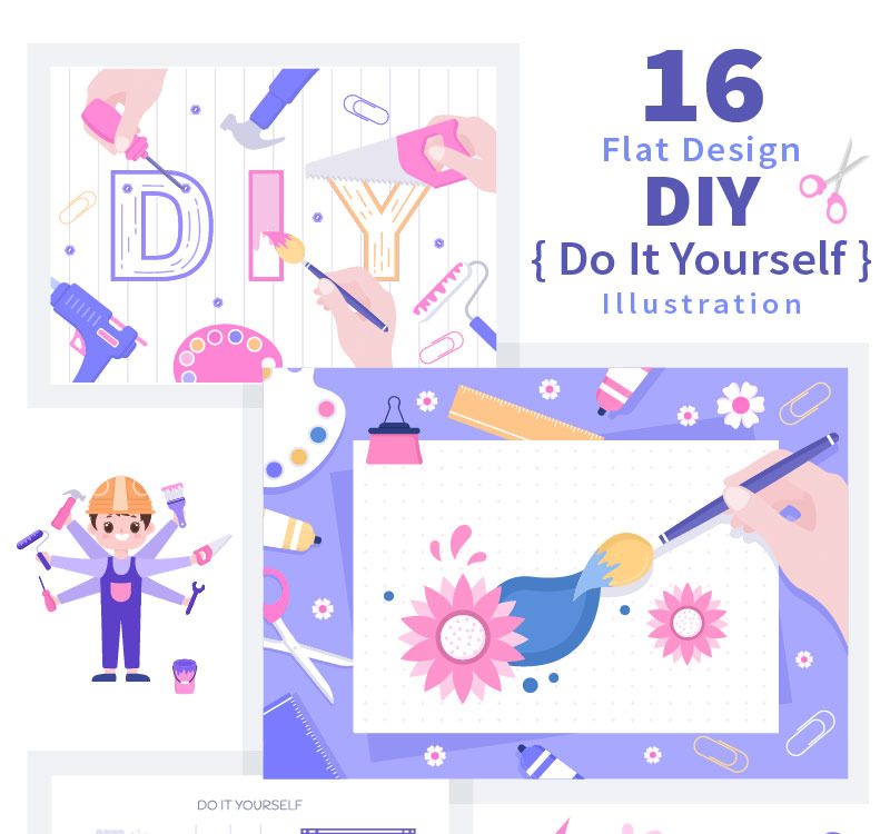 DIY Tools Do It Yourself Background Illustration For Home