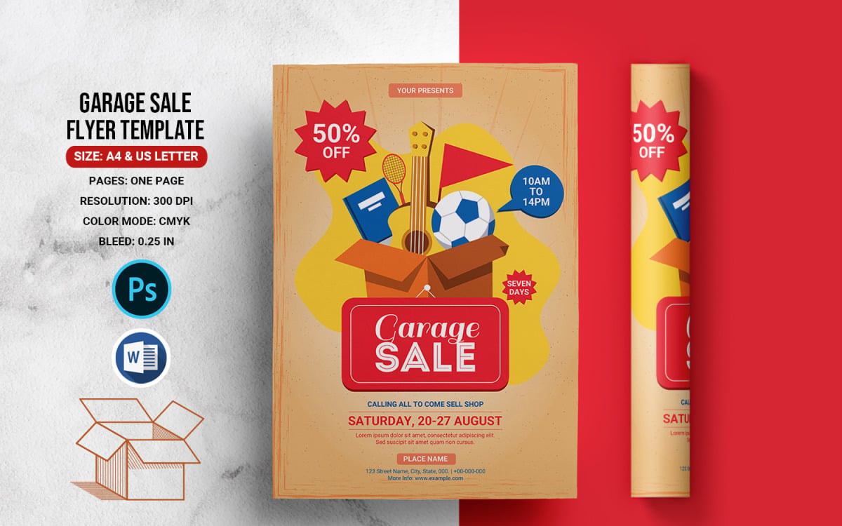 Garage Yard Sale Flyer Corporate Identity Vorlage With Regard To Yard Sale Flyer Template Word