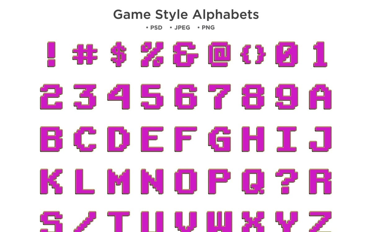 Game Style Alphabet Abc Typography 190607 Templatemonster