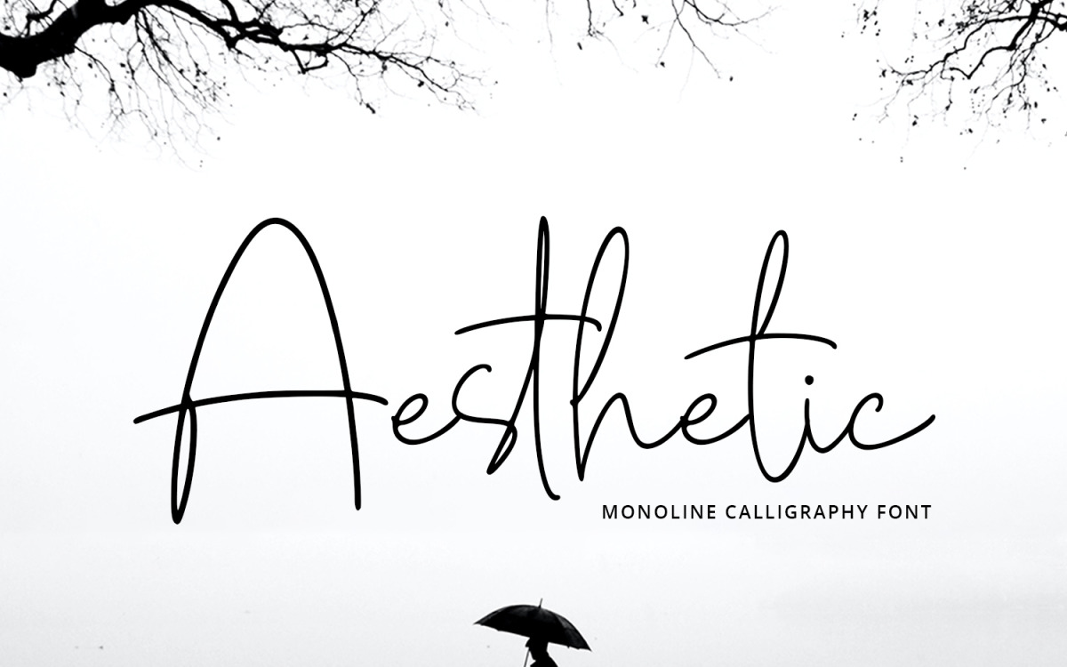 Aesthetic - Monoline Calligraphy Font - TemplateMonster