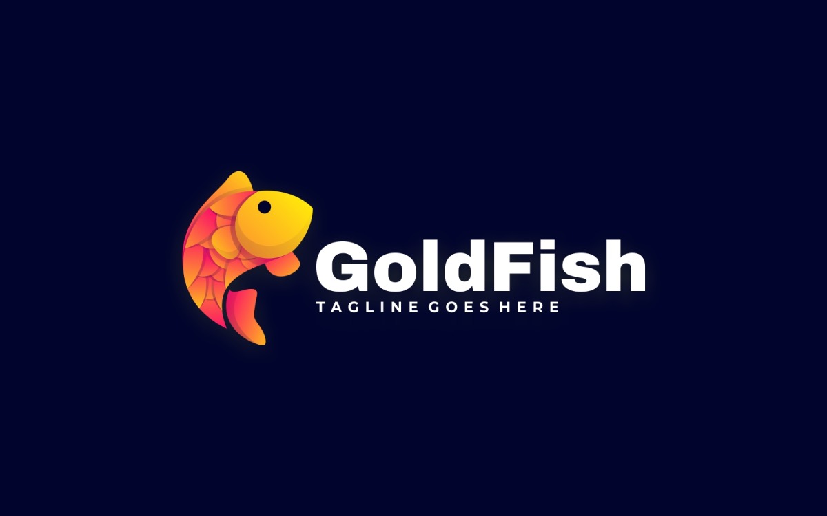 Goldfish Gradient Colorful Logo Templatemonster