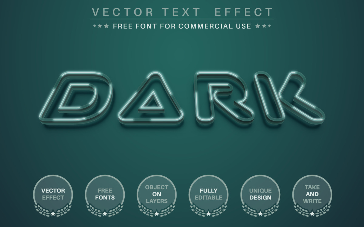 Dark Green Editable Text Effect, Font Style, Graphics Illustration