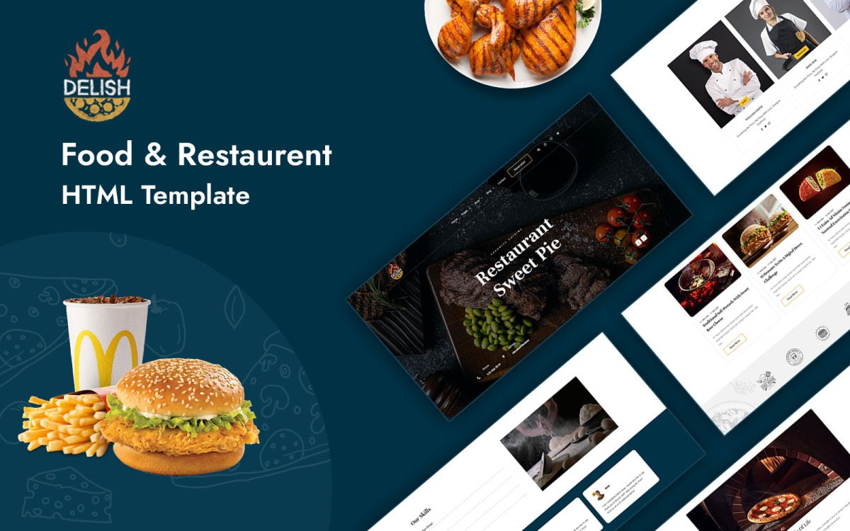 Delish - HTML-Vorlage für Mehrzweck-Essen und -Restaurants