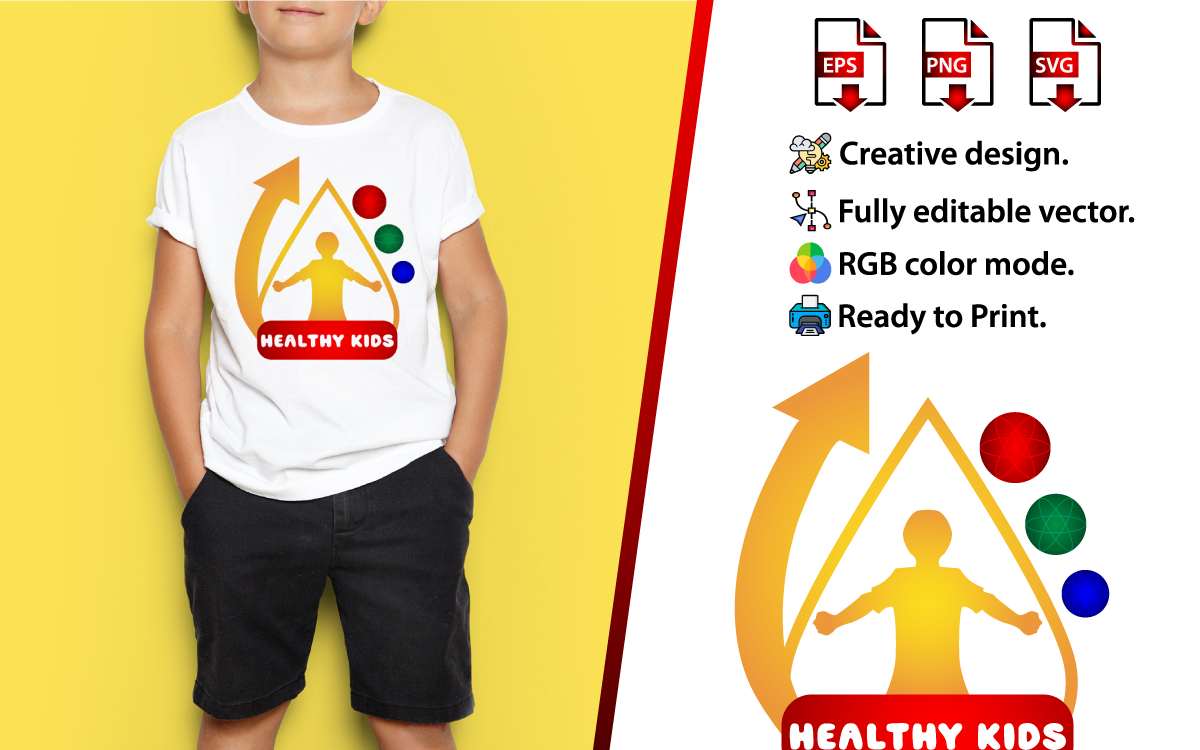 Download Healthy Kids T Shirt Design Template Templatemonster