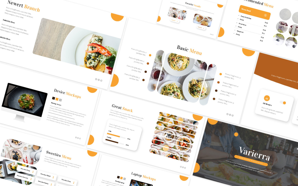 Food Noodle Powerpoint Template #195303 - TemplateMonster