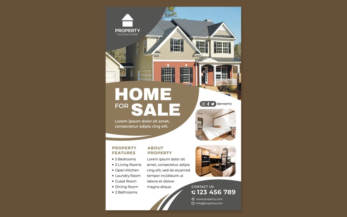 House For Sale Poster Template Modelo