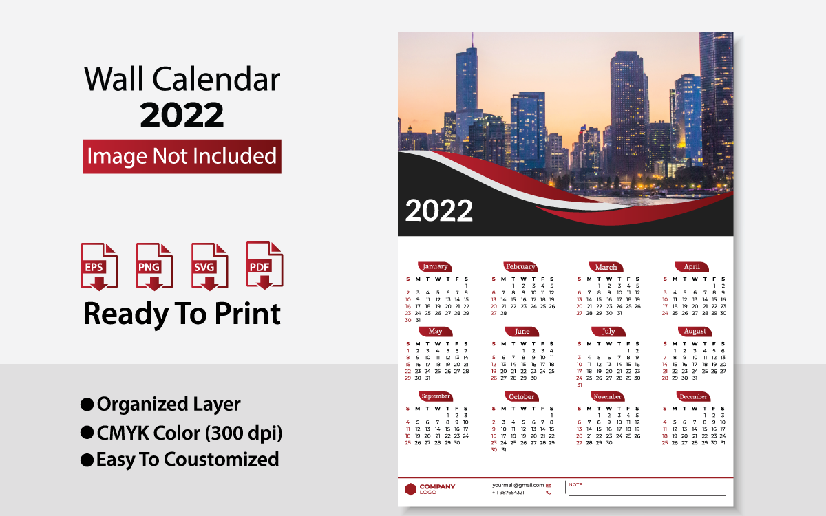 2022 Calendario aziendale da parete/Pialla di design