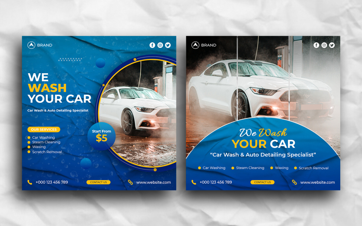 Car Wash Social Media Post Design Template Templatemonster