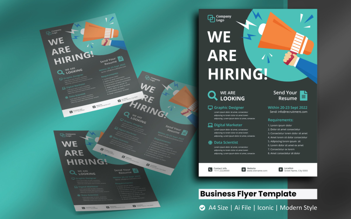 Creative Recruitment Flyer Corporate Identity Template Inside Recruitment Flyer Template