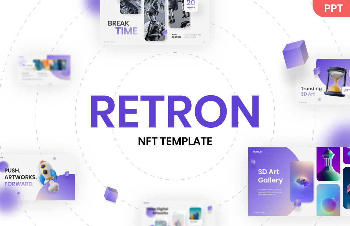 Retron NFT Modern Шаблоны презентаций PowerPoint