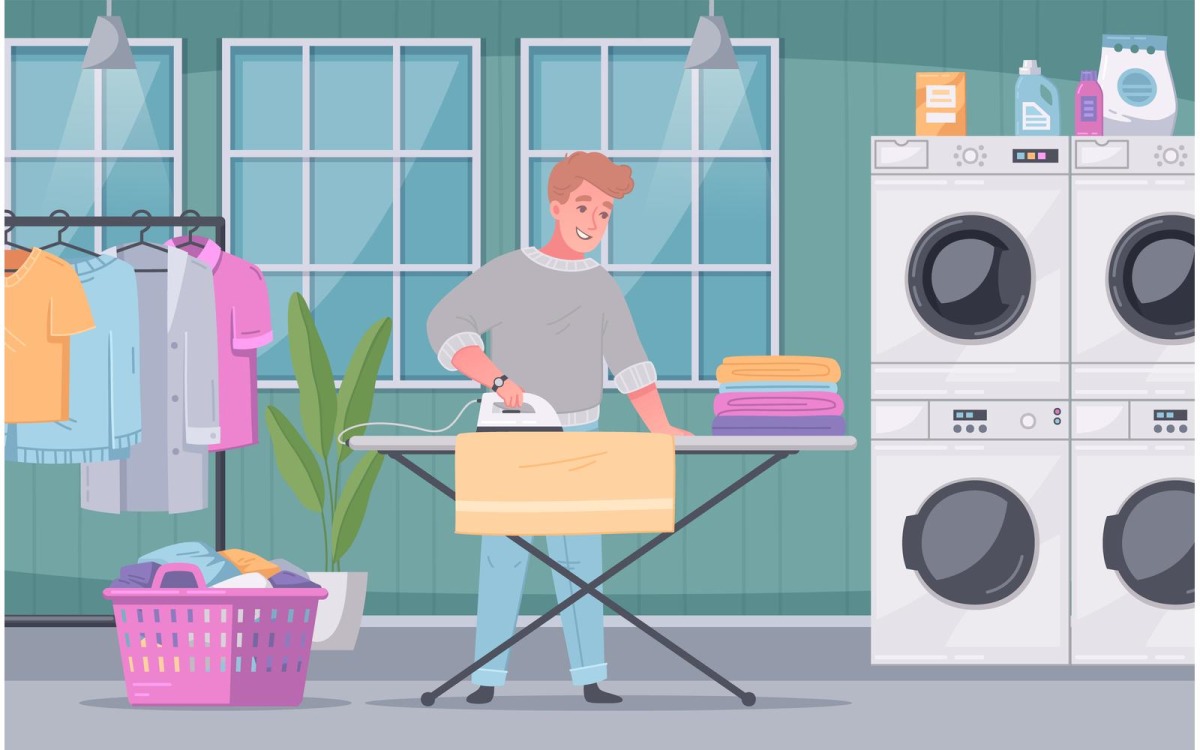 Laundry Cartoon 4 Vector Illustration Concept