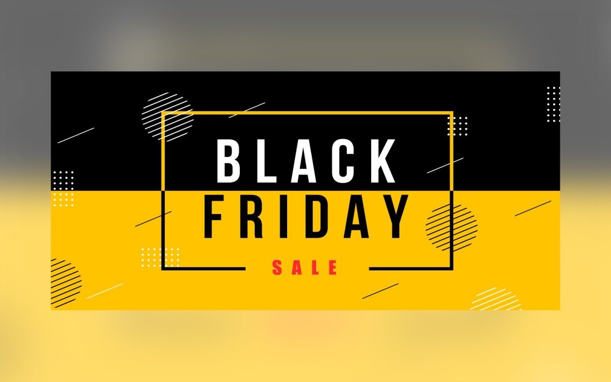 Banner di vendita del Black Friday con il 75% di sconto per il