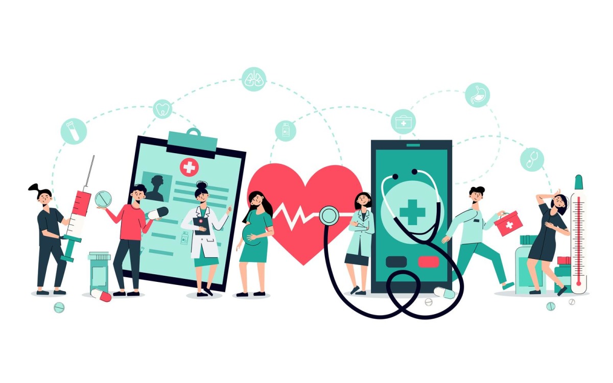 Premium Vector  Telemedicine concept banner with patient visiting