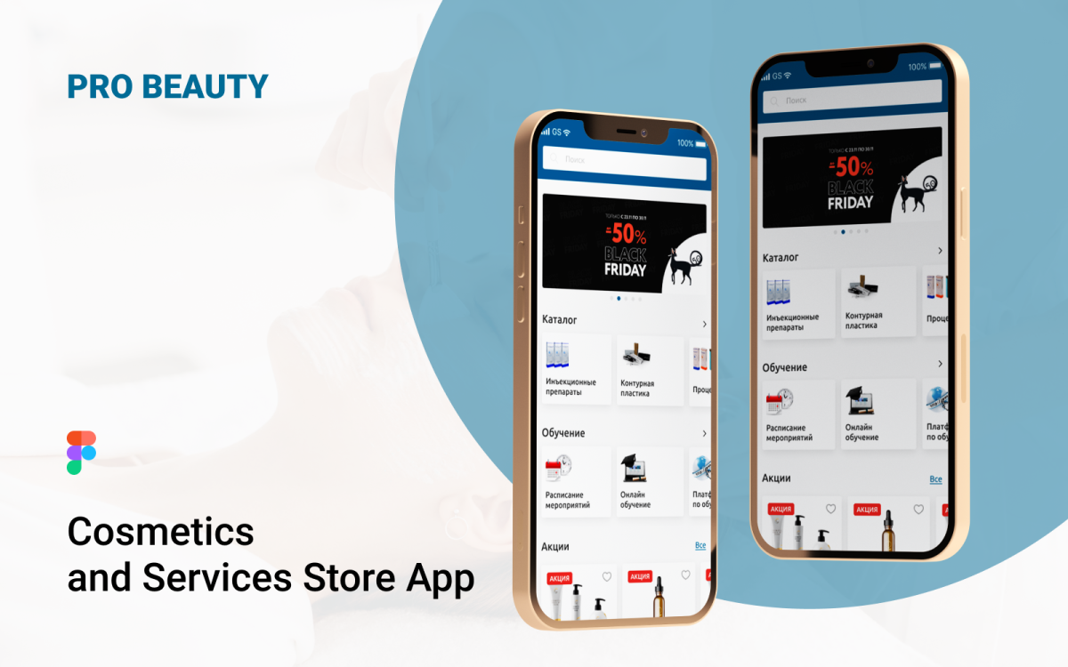 Мобильное приложение Pro Beauty Ui Kit, Figma и Photoshop
