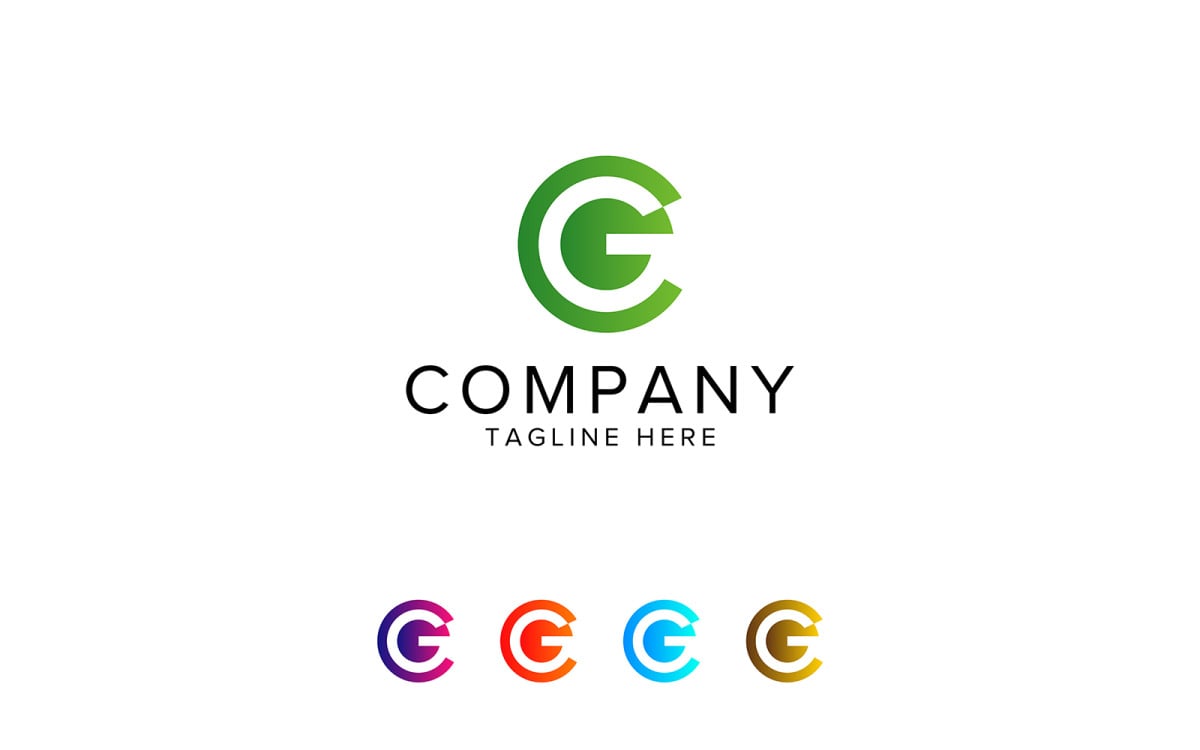 Initial letter c g logo design graphic alphabet Vector Image