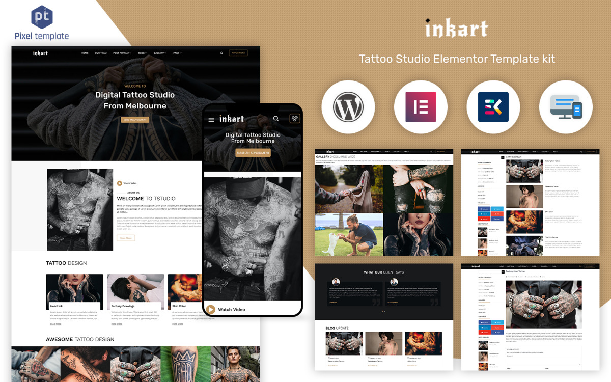 Wix Website Design Template for Tattoo Artist, Setup & Edit Tattoo Shop,  Parlors, Ink Studios Creative Wix Templates Wix Web Design - Etsy