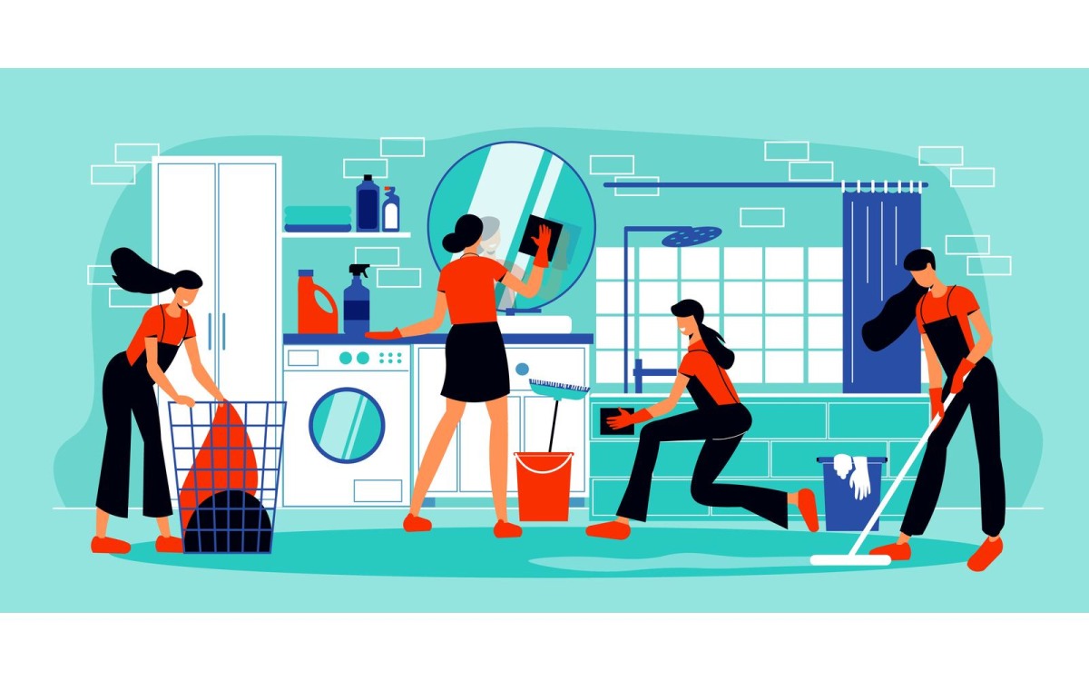 Reinigungsservice Illustration 201060539 Vektorillustrationskonzept, image size:1200x750